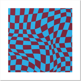 West Ham Distorted Checkered Pattern Posters and Art